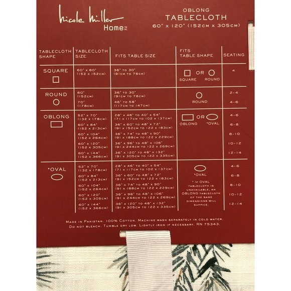 Nicole Miller Holiday Pinecone Berries Tablecloth Christmas 60x120/ 12 Napkins - Picture 5 of 10